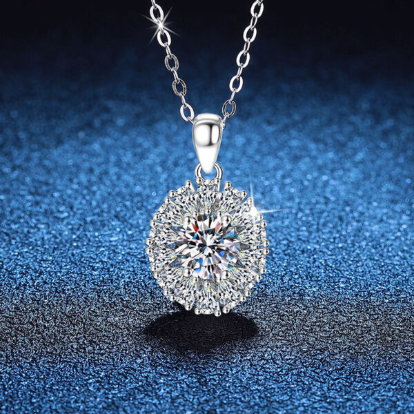Sterling Silver Pigeon Egg Moissanite Pendant 1 Carat D Color Moissanite Necklace - Image 4